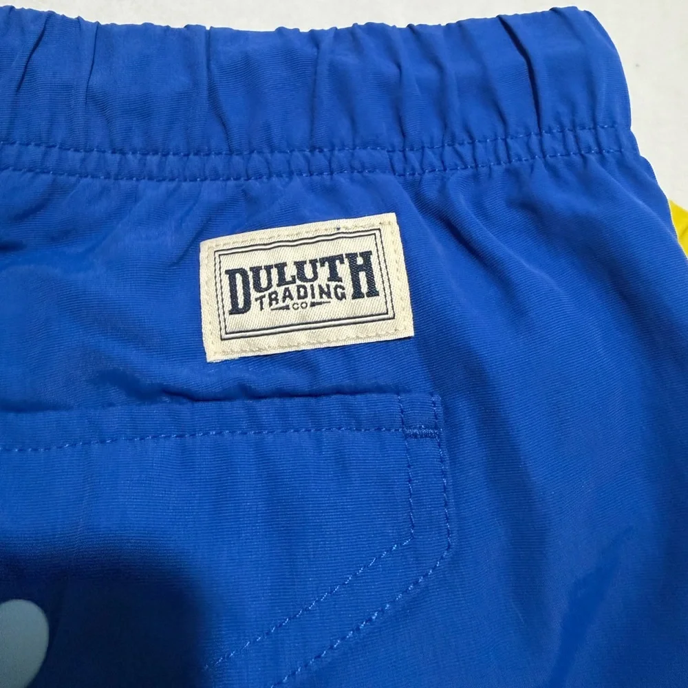 Duluth Trading 2 Pairs‎ swim trunks shorts, yellow and blue, men's small #1475